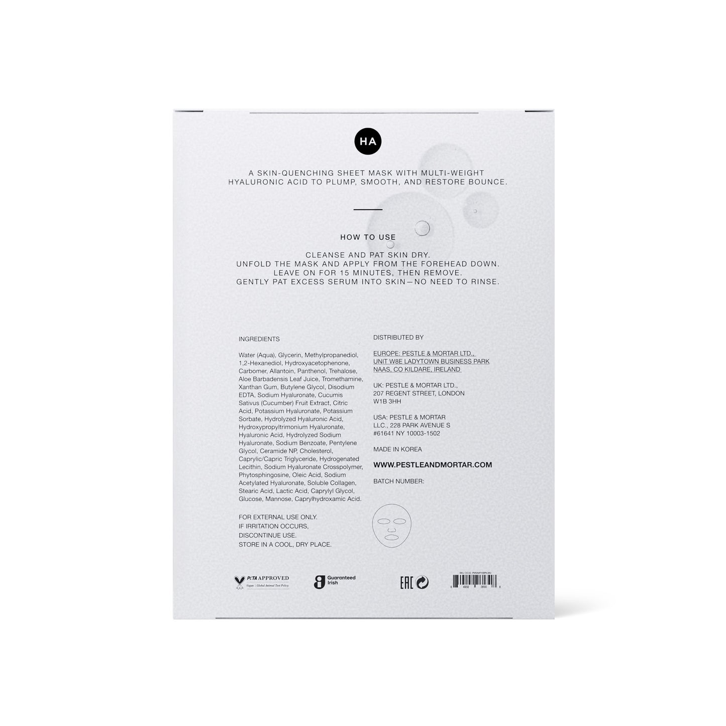 Pestle & Mortar - Pure Hyaluronic Sheet Mask